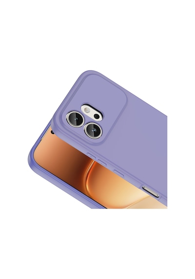 Honor 600 Uyumlu Içi Kadife Lansman Kılıf Ve Şeffaf Temperli Cam Ekran Koruyucu Lila