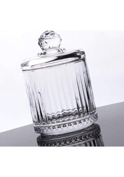 Deconox Lüx Kristal Büyük Cam Şekerlik & Cam Lokumluk, Kesme Cam Lüx Şekerlik 13cm 7.8cm - 06638 Diğer