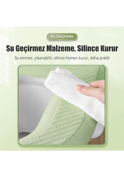 Bakgelal Yumuşak Klozet Minderi Yıkanabilir Silinebilir Esnek Klozet Oturma Pedi - 9010462445883 Açık Yeşil