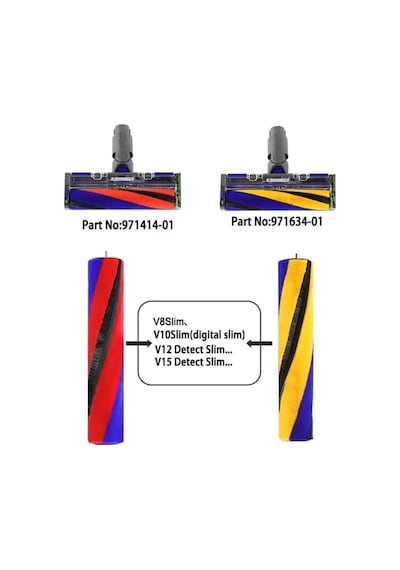 Popüler Süpürge Başlık Rulo Fırça Dyson V8 V10 V12 V15 Detect Slim Fluffy İle Uyumlu Yedek Parça Genel