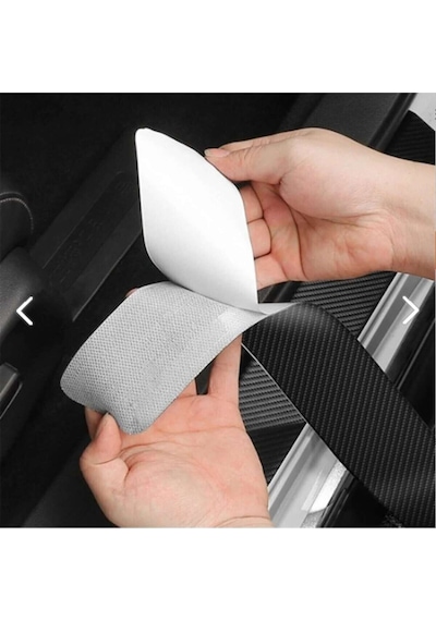 Citroen C5 Aircross Uyumlu Deri Karbon Kapı Eşiği Koruyucu Bant 4 Adet