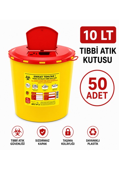 10 Lt Tıbbbi Atık Kutusu 50 Adet