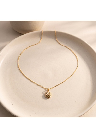 925 Ayar Gümüş Altın Kaplama Papatya Kolye Nisan Ayı Doğum Çiçeği Gold