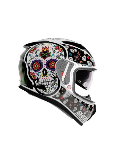 Shiro Sh-605 Sv Skull Candy Full Face Motosiklet Kaskı + Iridium Vizör Çok Renkli