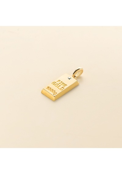14 Ayar Altın Külçe Fine Gold Kolye Ucu 0,90 Gr-6637 Altın