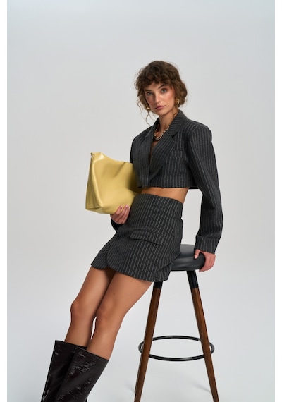 Mai Studios Co. Mai Collection Elegant Antrasit Ceket-etek Takım Antrasit