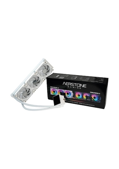 AERSTONE Coolvision 360mm LCD Ekranlı INTEL AMD uyumlu SIVI Soğutucu (BEYAZ)