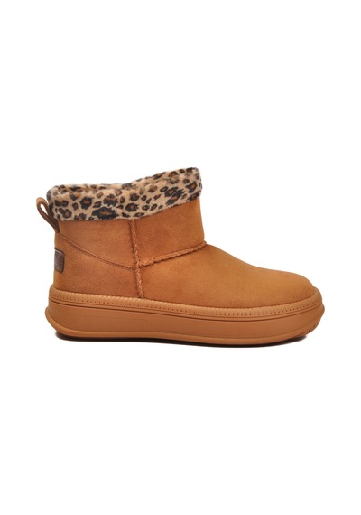 Taba Leopar Kürklü Soğuğa Dirençli Kaymaz Kadın Bot 25001 Z Taba-leopar