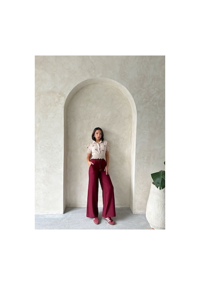 Verymoda 1 Fiyonklu Keten Gömlek - D2409 Taş