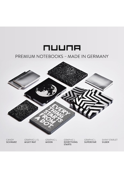 Not Defteri A5+ Nightflight L Light Berlin Gümüş Noktalı 3,5 Mm Nokta Bölmeli 176 Numaralı Sayfa 120 G Premium Kağıt Deri Siyah Sürdürülebilir Üretim