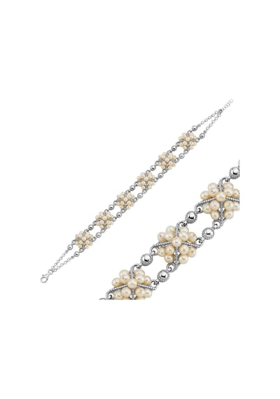 3,5 Mm Piramit Model Doğal İnci Bileklik 19 Cm / Beyaz Beyaz Beyaz Altın