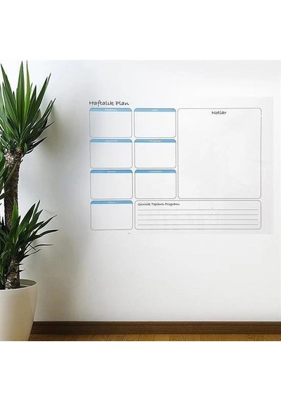 Durukar Haftalık Planlayıcı Manyetik Duvar Stickerı Takvim 56 Cm X 70 Cm