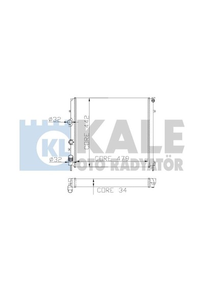KALE OTO Radyatör 0534351AB Su Radyatörü Kangoo I 98- 1.9D Nac 1.5 DCI Ac 1 Sıra Alb 479X442X34