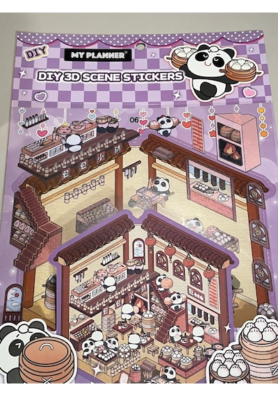 Dıy 3d Sahne Sticker Seti Mor Planner & Defter İçin Dekoratif Çıkartma Diğer
