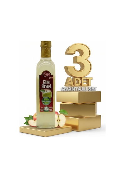 Afia Elma Sirkesi Cam Şişe 3x500 Ml