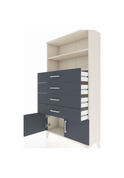 Arges Dolap 2 Raflı 4 Çekmeceli 2 Kapaklı 88x30x163 Aytaşı-antrasit Aytası Arges Dolap 2 Raflı 4 Çekmeceli 2 Kapaklı 88x30x163 Aytaşı-antrasit Aytası