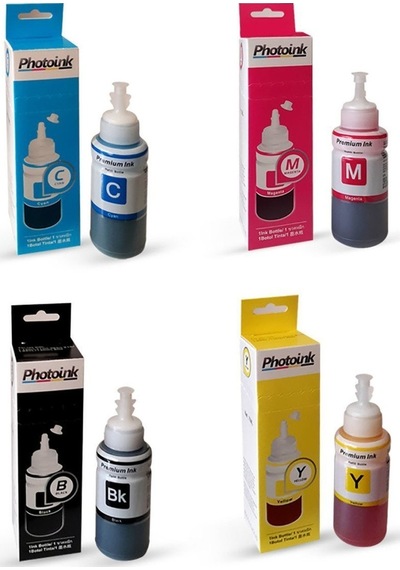 Epson Ecotank L3160 L5190 L6190 İçin 4 Renk 1 Takım Photoink Mürekkep