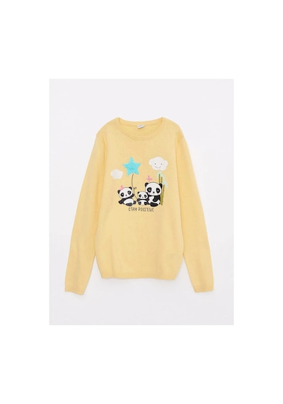 LC Waikiki Lcw Kids Sarı Bisiklet Yaka Baskılı Çift Yönlü Payetli Uzun Kollu Kız Çocuk Triko Kazak LC Waikiki Lcw Kids Sarı Bisiklet Yaka Baskılı Çift Yönlü Payetli Uzun Kollu Kız Çocuk Triko Kazak