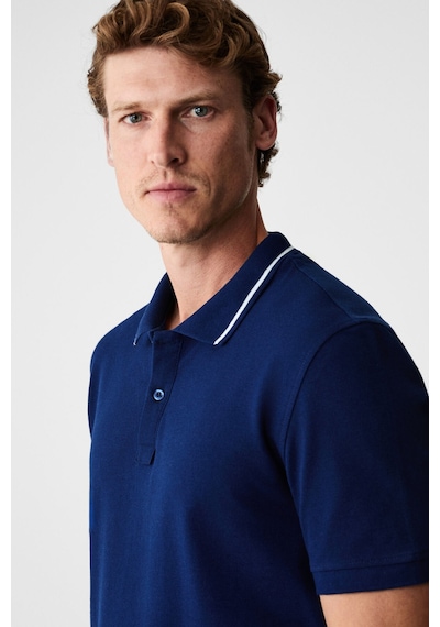 Grimelange Rhodes Erkek Lacivert Polo Yaka T-shirt Lacivert