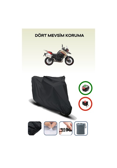 Siyah Benelli Trk 702x Arka Çanta Uyumlu Motosiklet Branda Su Geçirmez Dayanıklı Kumaş