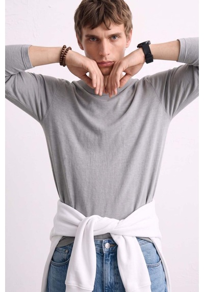 Barrels And Oıl Erkek Bisiklet Yaka İnce Sweatshirt 5074 - Açık Haki Açık Haki