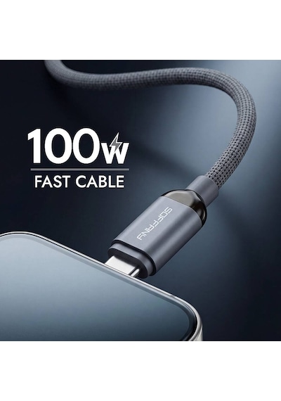 T1798 100w Süper Hızlı Şarj Kablosu 6a Type-c To Type-c Örgülü Da