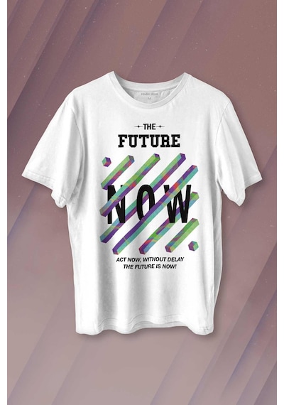 Future Is Now Colorful Gelecek Şimdi Renkli Desen Yazı 001