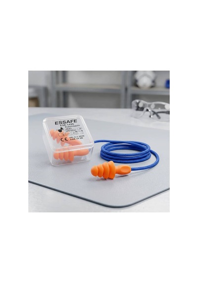 Essafe Ge 1425 Tekrar Kullanılabilir İpli Kulak Tıkacı 4 Çift