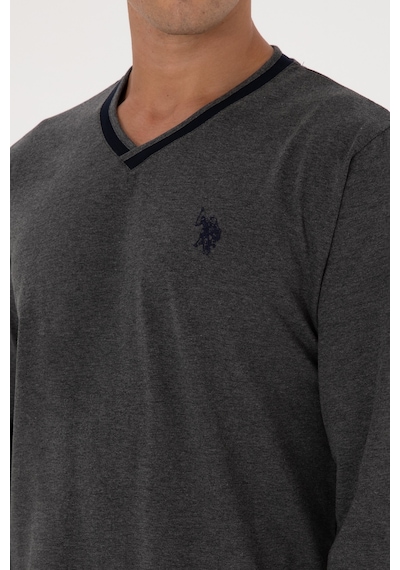 U.s. Polo Assn. Erkek Antrasit Melanj Pijama Takım 50318616-vr081 Antrasit Melanj