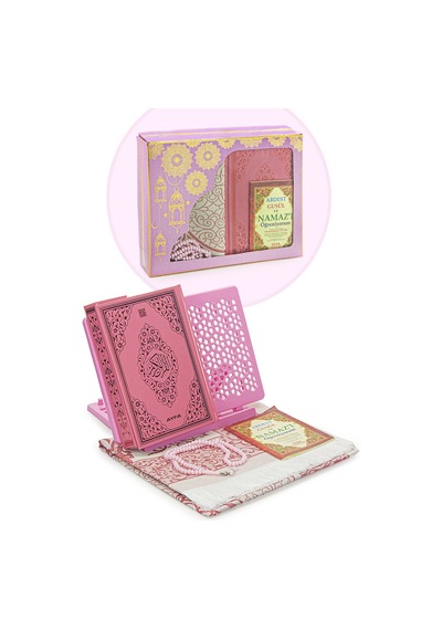 Kızım İçin Rahleli Kuran Ve Seccade Seti - Pembe