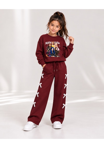 Kokoş Bebe Manifest Fiyonk Detaylı Kız Çocuk Takım - 5/10 Yaş - 31917 Kırmızı