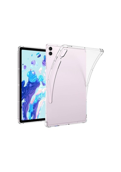 Galaxy Tab S10 Ultra 2024 Sm-x920-sm-x926-sm-x928 Uyumlu Köşe Korumalı Silikon Tablet Kılıfı - Şeffaf - T34247