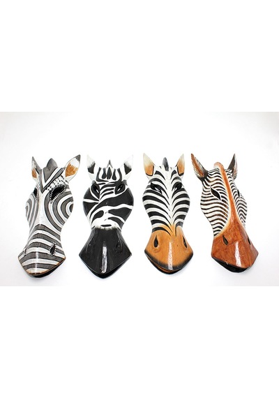 Ahşap Duvara Asmalı 30 Cm Zebra Maske