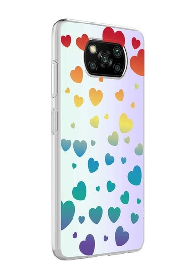 Xiaomi Poco X3 Kılıf Zore M-blue Desenli Kapak Heart No3