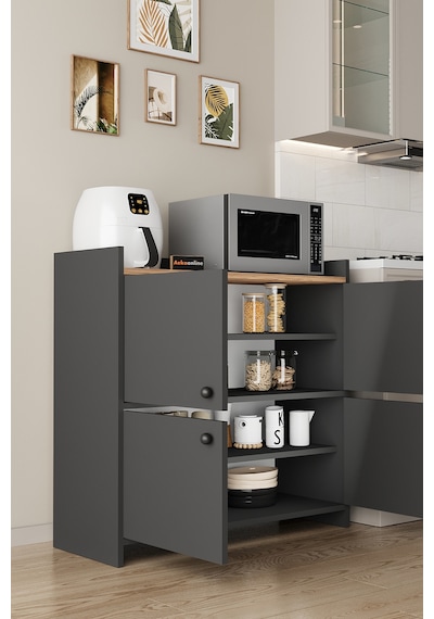 Aeka Ae-3060 Forum Antrasit/çam 4 Kapaklı, 4 Raflı, Çok Amaçlı Dolap,ayakkabılık, Kahve Köşesi, Antrasit - Çam Aeka Ae-3060 Forum Antrasit/çam 4 Kapaklı, 4 Raflı, Çok Amaçlı Dolap,ayakkabılık, Kahve Köşesi, Antrasit - Çam