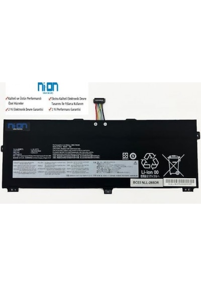Nion Lenovo Thinkpad X13 Yoga Gen 1 20sx 20sy Uyumlu Notebook Batarya - Pil