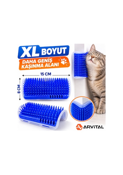Xl Kedi Kaşıma Ve Kaşınma Aparatı 15x8 Cm Duvara Köşeye Monte, Kedi Nanesi Hediyeli