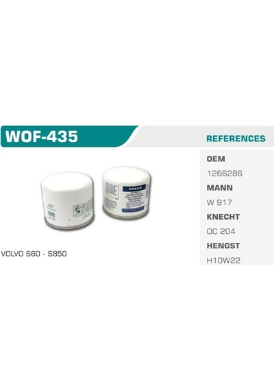 WINKEL WOF-435 WINKEL YAĞ FİLTRESİ M124 M131 EDKS  M131 DOĞAN 1.6