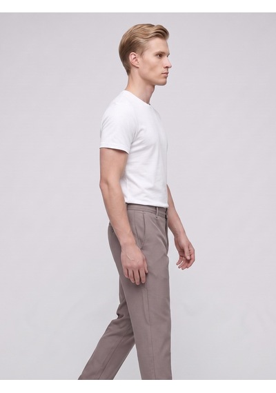 Plus Scorpion Erkek Yazlık Bağcıklı Kumaş Pantolon Slim Fit Rahat Kesim Günlük Pantolon Vizon
