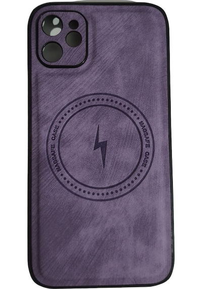 Pointtech Apple Uyumlu iPhone 11 Alfa Desenli Magsafe Kablosuz Şarj Özellikli Kılıf Modeli Mor