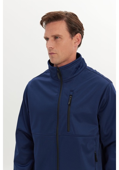 AC&Co / Altınyıldız Classics Erkek Lacı Sıcak Tutan Comfort Fit Rahat Kesim Dik Yaka Mont Lacı Lacivert