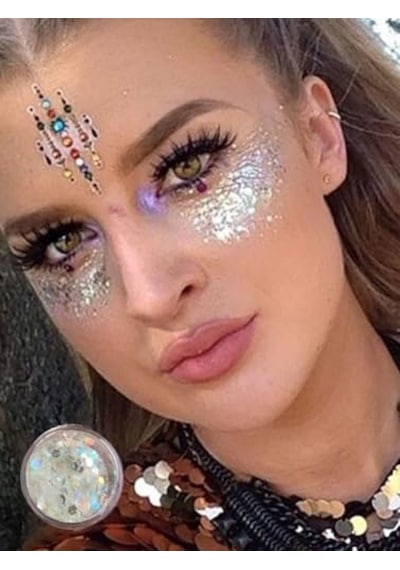 Kalıcı Makyaj Simleri, Beyaz Renkli Glitter Formül
