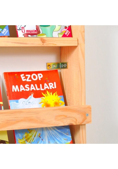 Çocuk Odası Eğitici Montessori Mobilya Kitaplık Raf Duvar  Rafı