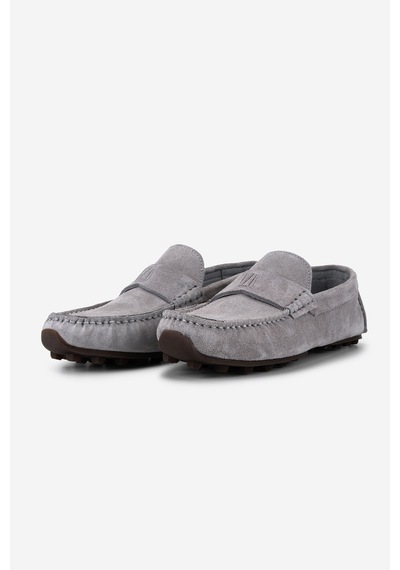 Valmenti Erkek Hakiki Deri Gri Loafer Ayakkabı 1202 500-118 Erk Ayk Y26 Grı Suet