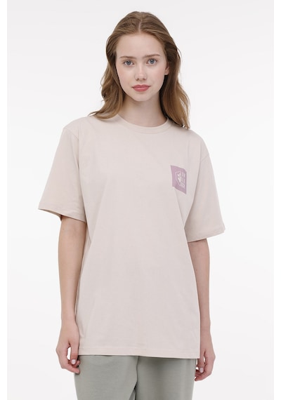 Lumberjack Cw60343-030 I23 Bej Kadın Kısa Kol T-shirt 000000000101510972 Bej
