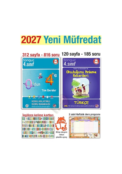 4. Sınıf 2027 0'dan 4'e Konu Anlatımlı Soru Bankası Türkçe Okuduğunu Anlama Becerileri Seti Yeni Müfredat