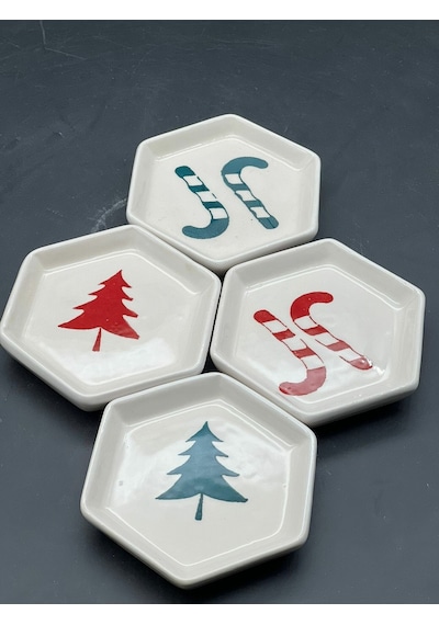 Meggdecor 4'lü Yeni Yıl Temalı Sosluk Lokumluk Kase