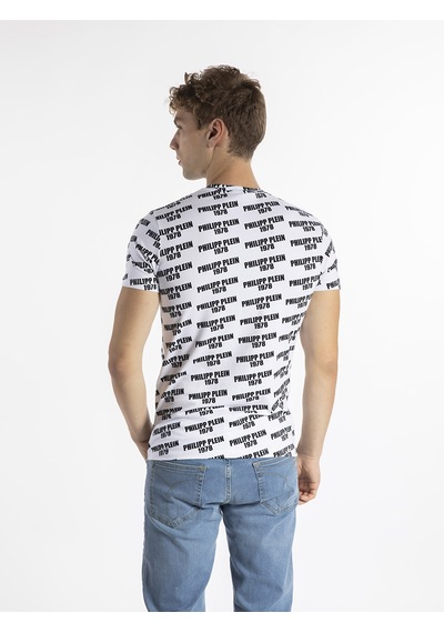Philipp Plein Erkek T-shirt PP535P Beyaz - Siyah