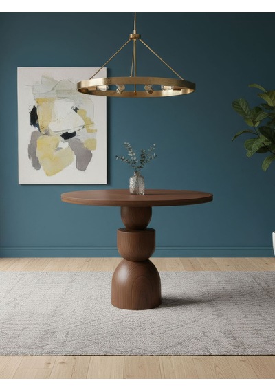 Orbis Yuvarlak Ahşap Yemek Masası 120x120 Ceviz Orbis Yuvarlak Ahşap Yemek Masası 120x120 Ceviz