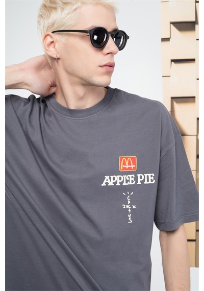 Flood Of Style Erkek Applepie Cactusjack Tshirt Antrasit Gri